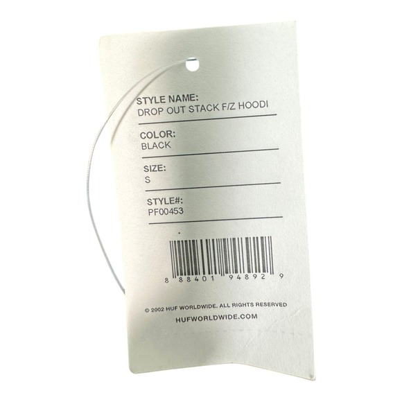 HUF Drop Out Stack F/Z Hoodi‎ Black Multicolor Logo Mens Size S - Picture 5 of 10